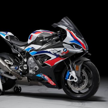 BMW M 1000 RR, 5K, Race bikes, 2021, Black background