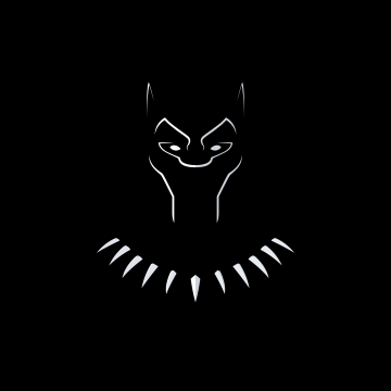 Black Panther, Minimalist, Black background, Simple