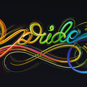 Microsoft Pride, Colorful, Waves, Black background