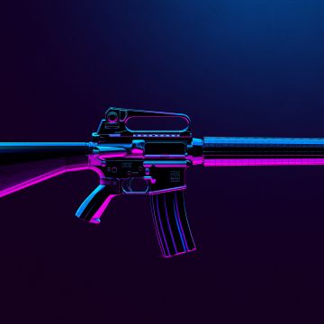 M16A4, PUBG MOBILE, Assault rifle, PlayerUnknown's Battlegrounds, Neon