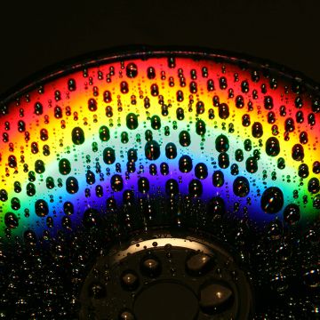 Rainbow, CD, Droplets, Macro, Dark background, Dark aesthetic