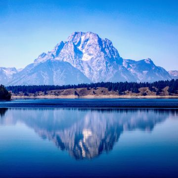 Grand Teton National Park, Mountain range, Lake, Reflections, Blue, Mountains, Daylight, Tranquility, Scenery, 5K, 8K