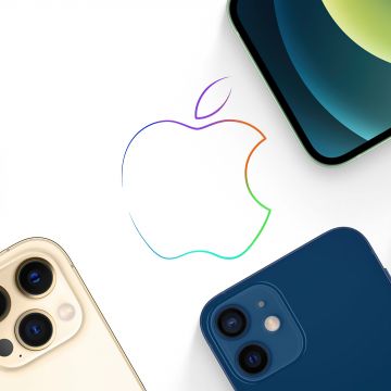 iPhone 12, Apple logo, iPhone 12 Pro, iPhone 12 Pro Max, iPhone 12 Mini, Apple Event, White background