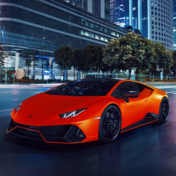 Lamborghini Huracan EVO Fluo Capsule, Night, Cityscape, New York City, 2021