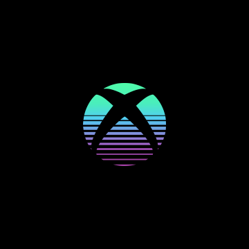 Xbox, Logo, Black background, AMOLED, Gradient, 5K, Simple