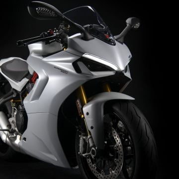 Ducati SuperSport 950, 8K, Sports bikes, Black background, 2021, 5K