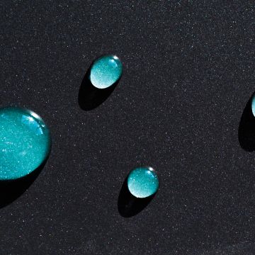 Water drops, Blue, Dark background, Closeup, Macro, Shadow, 3D