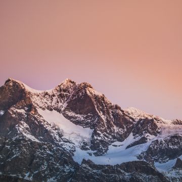 Alps, Glacier mountains, Italy, Pink Hour, Snow covered, Peak, Scenery, Landscape, Sunrise, 5K