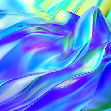 Waves, Chromatic, Colorful, Silk, 3D, Blue gradient