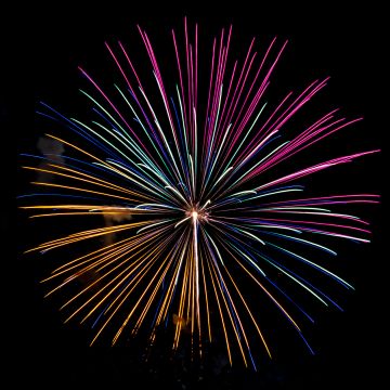 Fireworks, New Year's Eve, Night, Colorful, Dark Sky, New Year celebrations, AMOLED, 5K