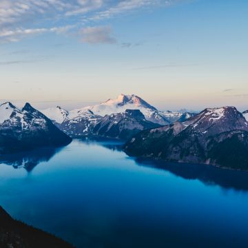 Mountains, Snow covered, Lake, Winter, Daylight, Scenic, Cold, Canada, Aesthetic, 5K