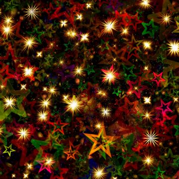 Christmas Stars, Christmas decoration, Advent, Glowing lights, Colorful, Aesthetic, 5K, 8K