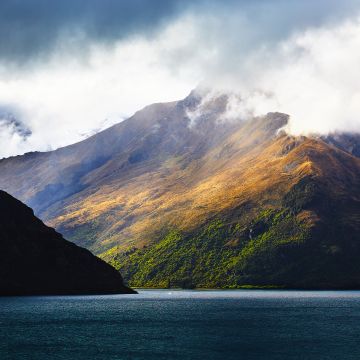 Lake Wakatipu, Foggy, New Zealand, Body of Water, Mountains, Landscape, Snow, Scenery