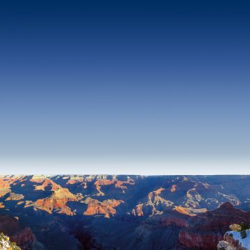 Mather Point, Grand Canyon National Park, Arizona, Rock formations, Viewpoint, Travel, Tourist attraction, Famous Place, Landscape, Clear sky, Shadow