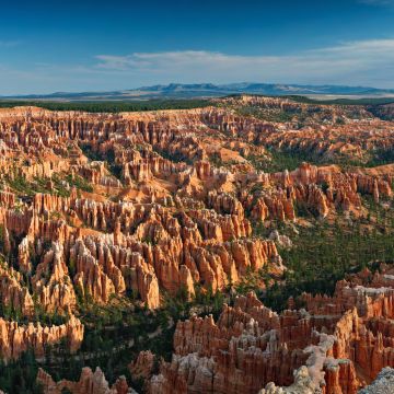 Bryce Canyon National Park, Utah, Rock formations, Bryce Point, Landscape, Scenery, Sunrise, Blue Sky, Tourist attraction, Travel, 5K, Western