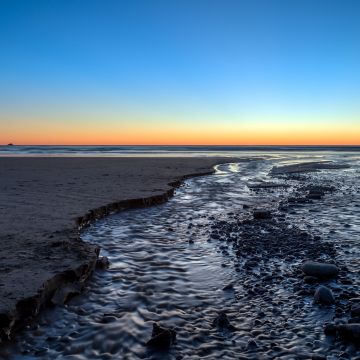 Indian Beach, Oregon, Seascape, Coastal, Sunset, Blue Sky, Horizon, Rocks, 5K