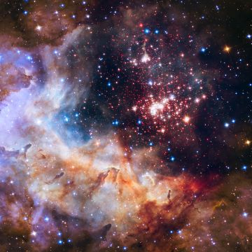 Westerlund 2, Celestial fireworks, Star cluster, Constellation, Astronomy, Galaxy, Milky Way, Burning Stars, 5K