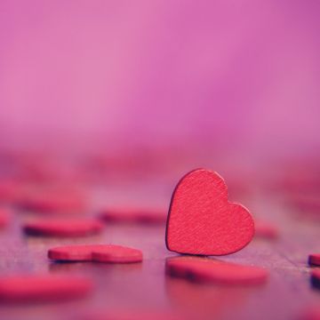 Love hearts, Bokeh, Pink hearts, Alone