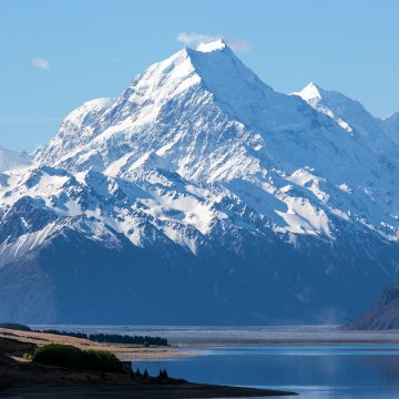 Mount Cook, New Zealand, Aoraki National Park, Mountain Peak, Snow covered, Lake Pukaki, Landscape, Scenery, 5K