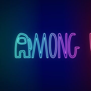 Among Us, Neon, iOS Games, Android games, PC Games, Gradient background