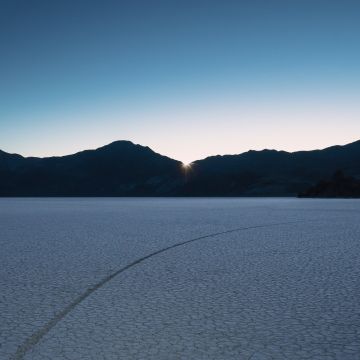 macOS Mojave, Desert, Sunrise, Mountains, Clear sky, Panoramic, Landscape, 5K