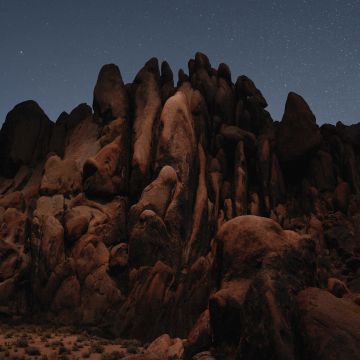 Desert, macOS Mojave, Stock, Night, Rocks, 5K