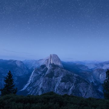OS X El Capitan, Summit, Night, Starry sky, Mountains, Landscape, California, 5K