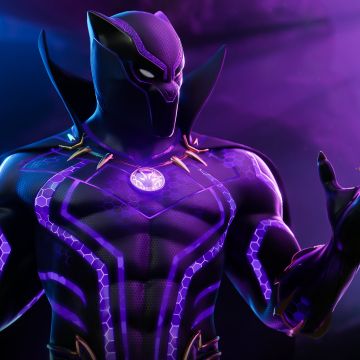 Black Panther, Neon, Fortnite, Skin, 2020 Games