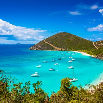 Jost Van Dyke, British Virgin Islands, Beach, Boats, Clouds, Turquoise water, Landscape, Tropical, Seascape, Beautiful, Scenic, Blue Sky