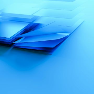 Windows logo, Blue, Layers, 5K, Blue background