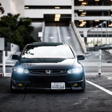 Honda Civic, Monochrome, Black and White