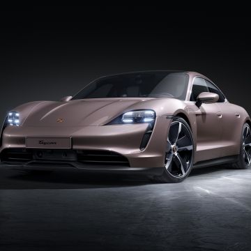 Porsche Taycan, Dark background, 2021, 5K