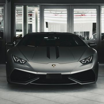 Lamborghini Huracan, Monochrome, Grey, Black and White