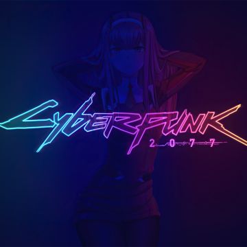 Cyberpunk 2077, Zero Two, DARLING in the FRANXX, Neon logo