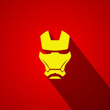 Iron Man, Minimalist, Marvel Superheroes, Red background, Minimal art, 5K, Simple