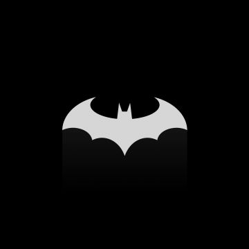 Batman sign, Black background, DC Superheroes, AMOLED, 5K, 8K, 10K, Simple