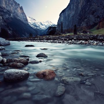 River Stream, Mountains, Long exposure, Landscape, Rocks