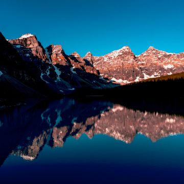 Rocky Mountains, Banff, Canada, Blue Sky, Reflection, Mountain range, Landscape, Scenery, Clear sky, Mountain lake