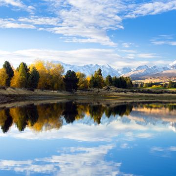 Mount Hutton, Lake, Landscape, Reflections, New Zealand