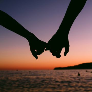 Hands together, Couple, Silhouette, Sunset, Romantic
