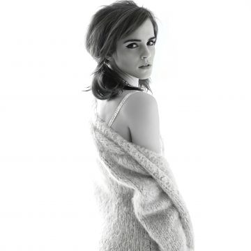 Emma Watson, Monochrome, Photoshoot, 5K, Black and White