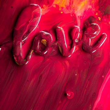 Love word, Aesthetic, Red, Creamy, Love text