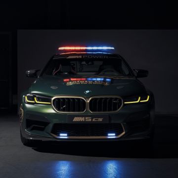 BMW M5 CS, MotoGP Safety Car, 2021, Dark background, 5K, 8K