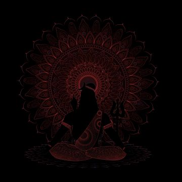 Lord Shiva, AMOLED, Black background, Illustration