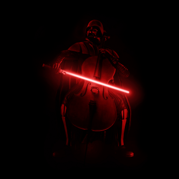Darth Vader, Violin, Lightsaber, AMOLED, Black background