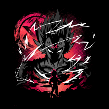 Vegeta, AMOLED, Dragon Ball Super, Black background