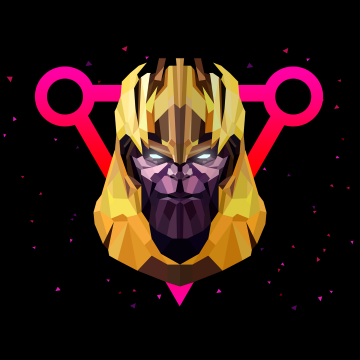 Thanos, AMOLED, Low poly, Artwork, Black background