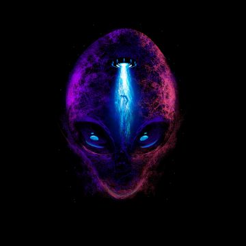 Alien, Extraterrestrial, AMOLED, Black background, 5K
