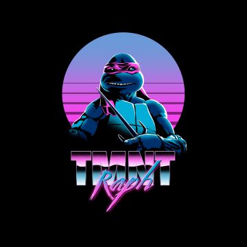 Raphael, TMNT, Teenage Mutant Ninja Turtles, AMOLED, Neon, Black background, 5K