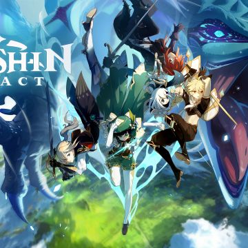 Genshin Impact, Aether, Diluc, Jean, Paimon, Venti, PC Games, PlayStation 4, Nintendo Switch, iOS, Android